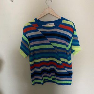 Striped silky T-shirt